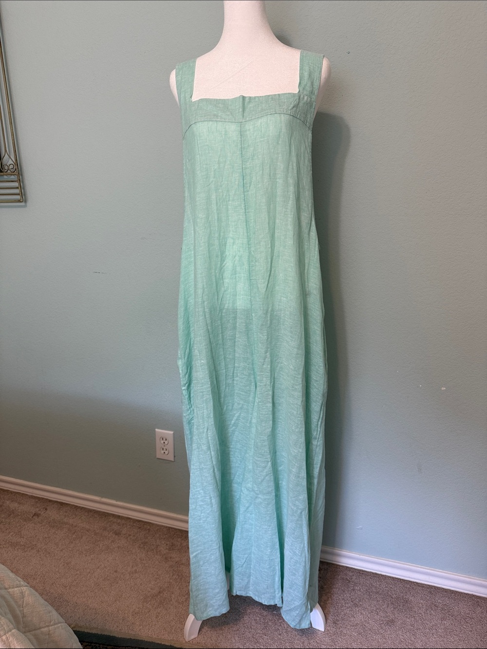 Haute Hippie Mint Green Linen Wide leg Overall Jumpsuit